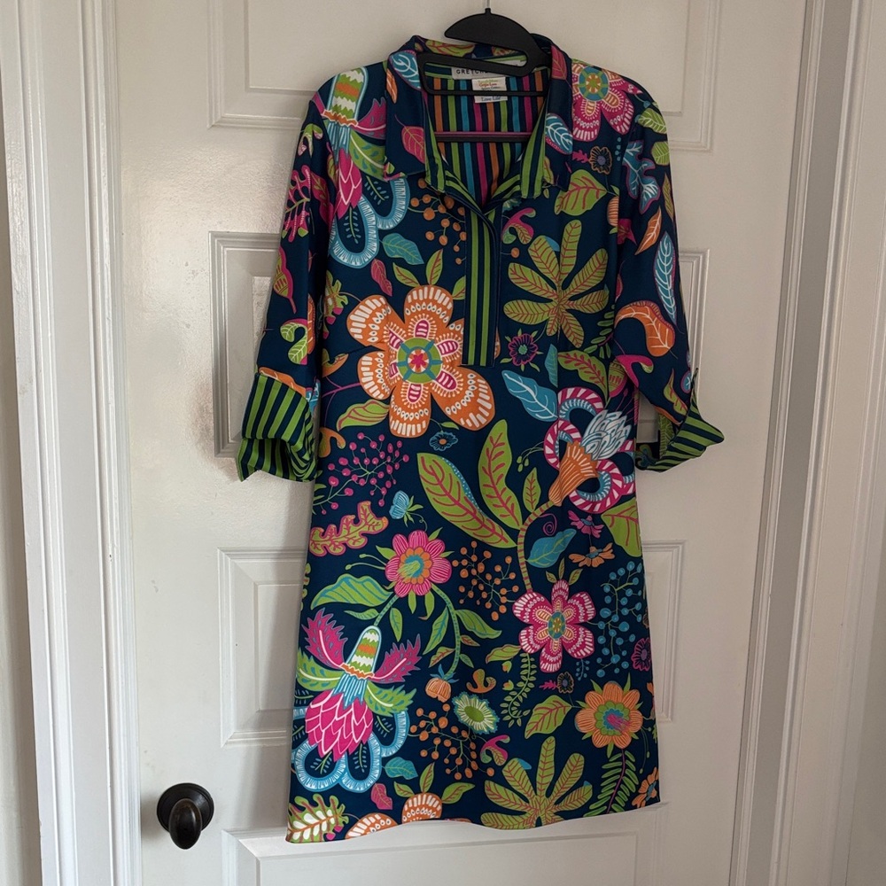 Gretchen Scott Designs Navy Floral Long Sleeve Dress